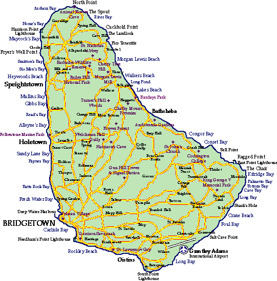 Barbados Hotel Map
